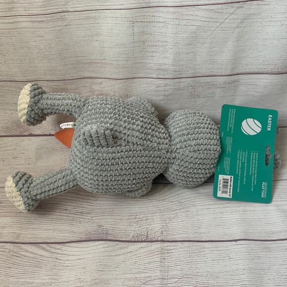 Patchwork Pet Bunny Rabbit and Carrot Dog Toy Crinkle Squeak Grunt Fetch 19"L - Picture 4 of 16